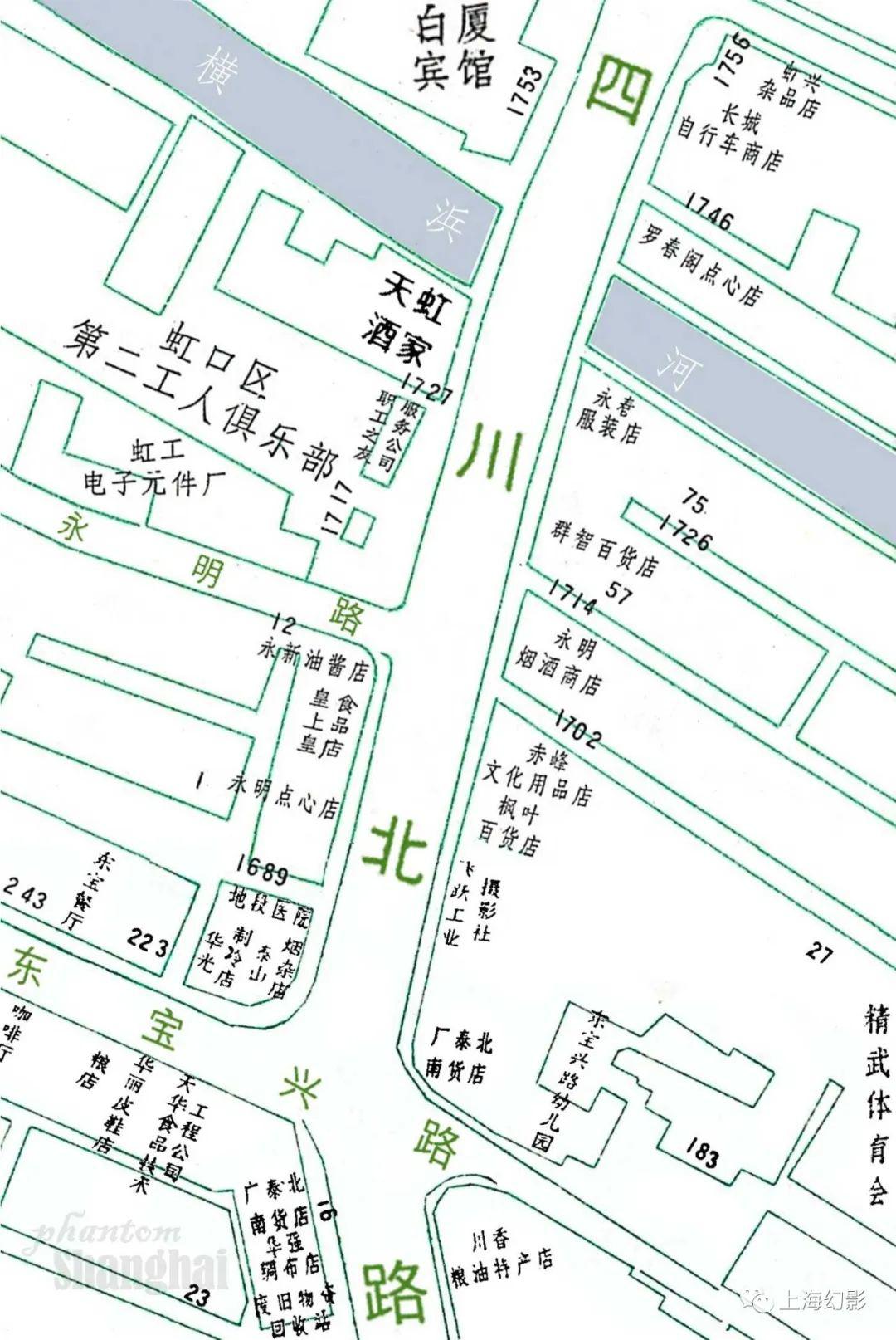 四川北路横浜桥南1978年彩色旧影