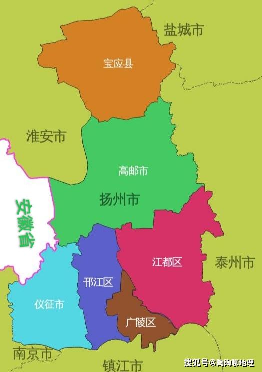 扬州市在江苏省的地理位置图