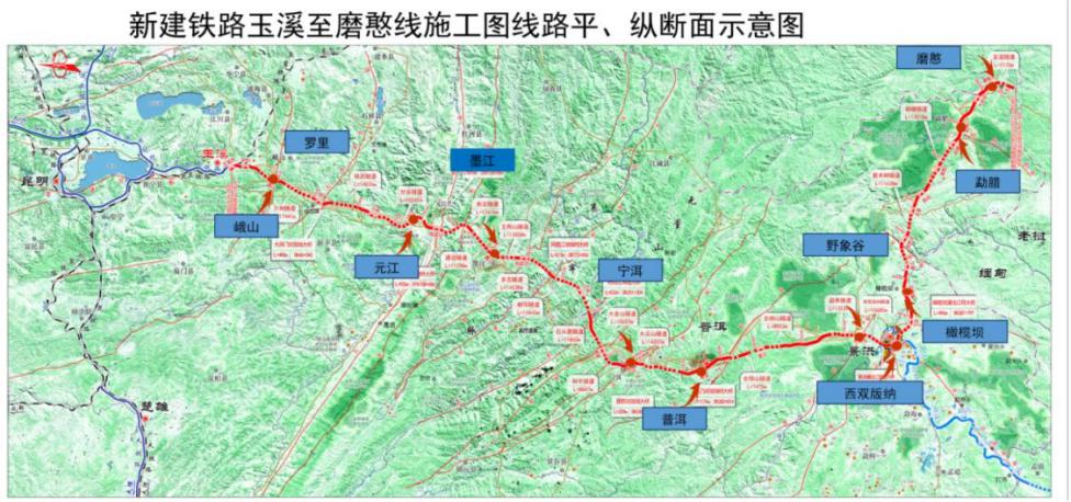 玉磨铁路景洪线路图图片