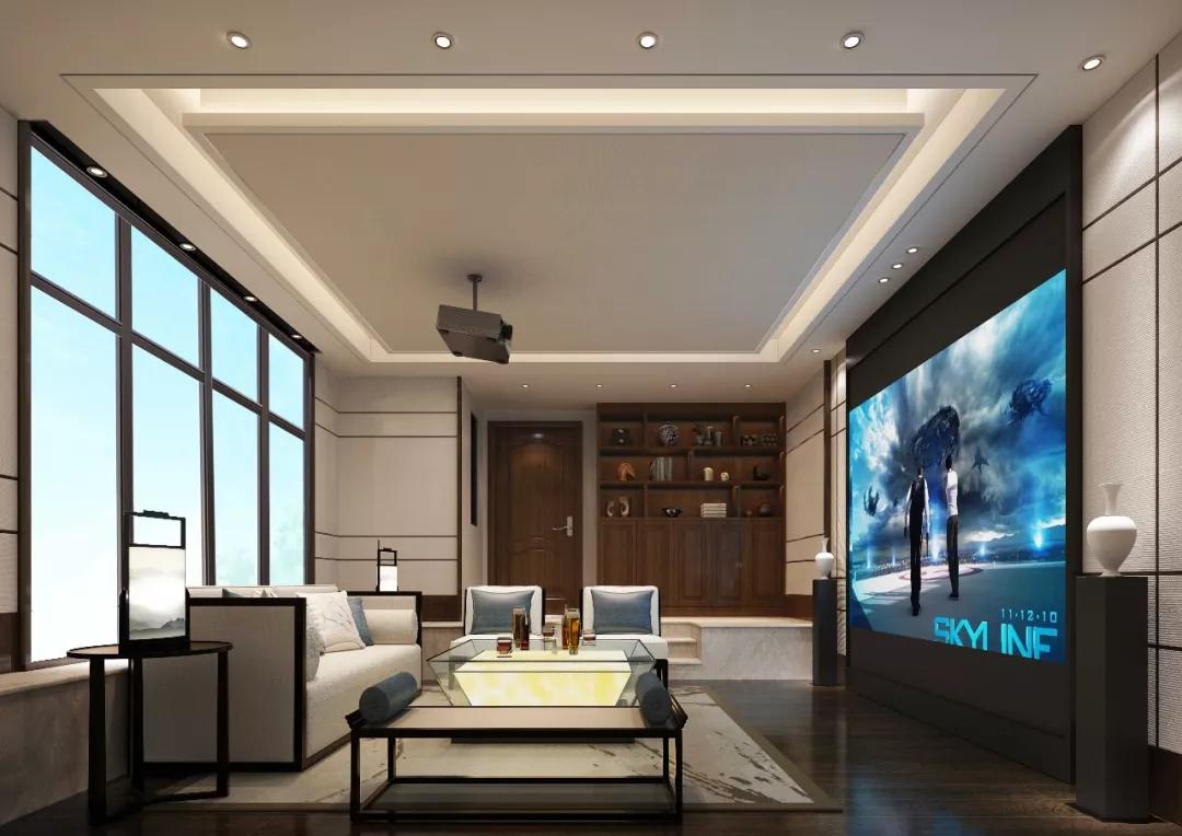 影视厅客厅的椅子底部,采用镂空设计,做工细致,装饰考究,线条更加干练