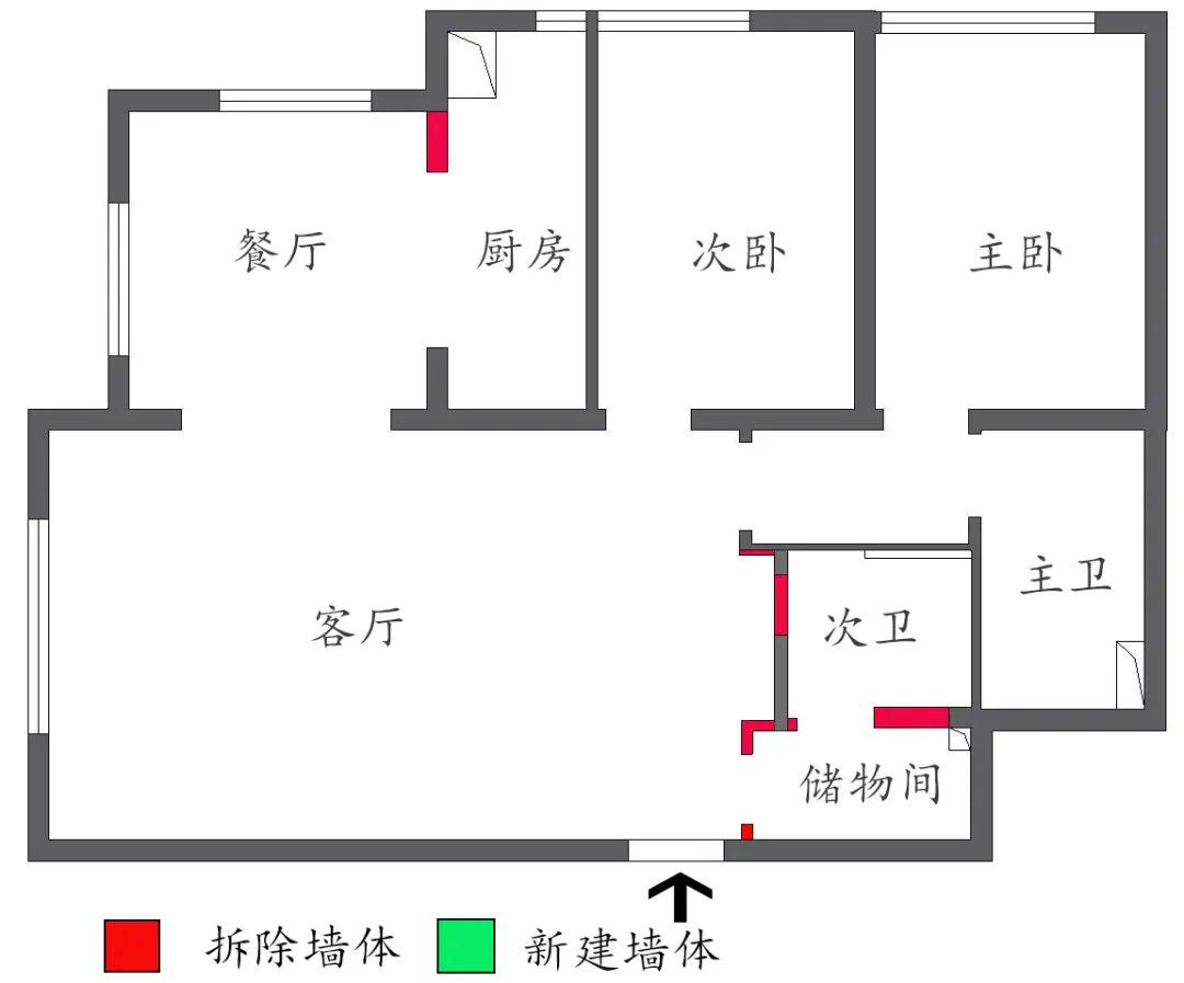 相邻,动线清晰,避免了距离过远,耗费过多的置餐时间●客餐厅及卧室