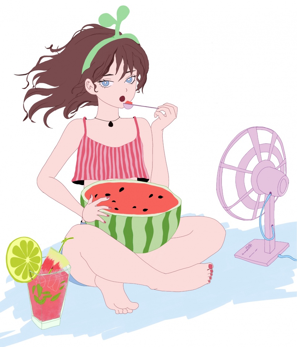 夏天来啦!又到了吃西瓜的季节啦!一张凉爽的壁纸送给你!