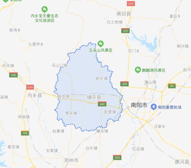 东依南阳市区卧龙区,南毗邓州市,西接内乡县,北连南召县,总面积1560