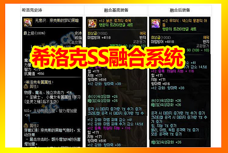 dnf希洛克新增ss拆分组合玩法1件装备2套属性毕业难度大增