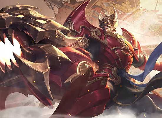 黄忠新皮肤模型曝光戴奇怪面具就算了这身高真不是小学生