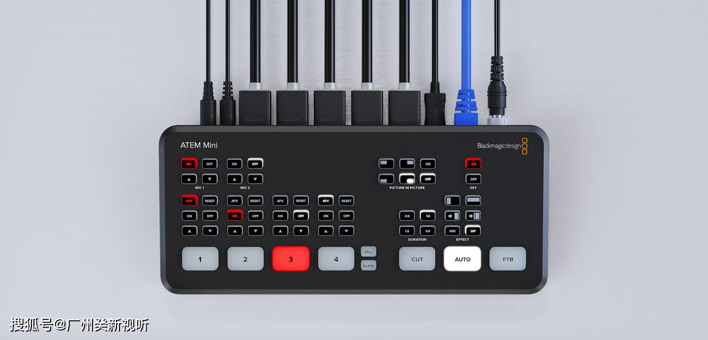 blackmagicatemminipro视频切换台可实现流媒体直播通过usb硬盘进行