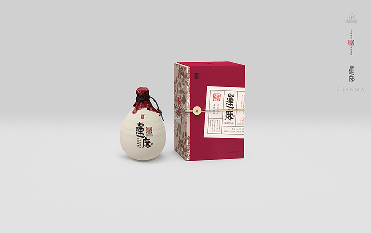 (莲麻酒业白酒包装设计_柏年文化 原创作品,请勿盗用)(莲麻酒业白酒