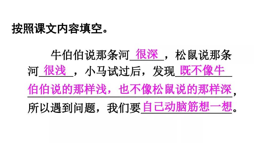 部編版二年級下冊課文14小馬過河知識點圖文解讀