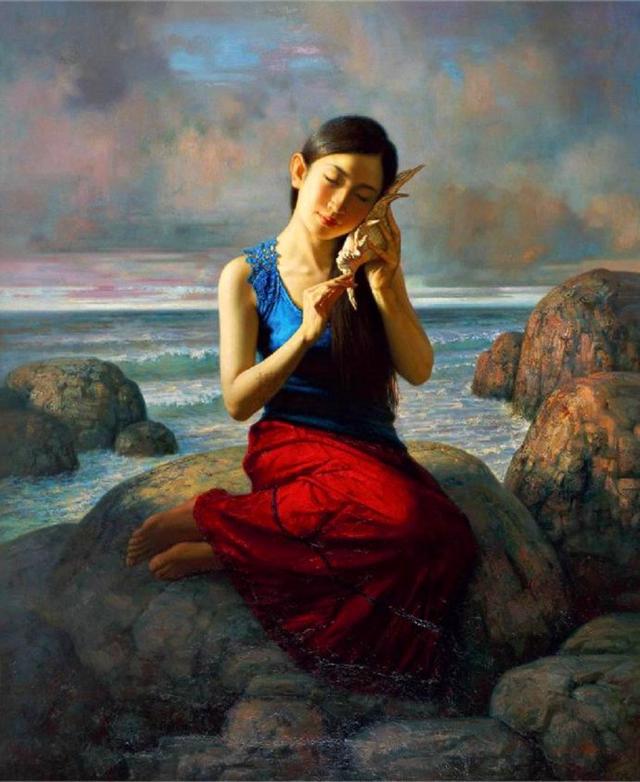 首师大教授蔡宝玉油画中的青春少女具有独特的古典美