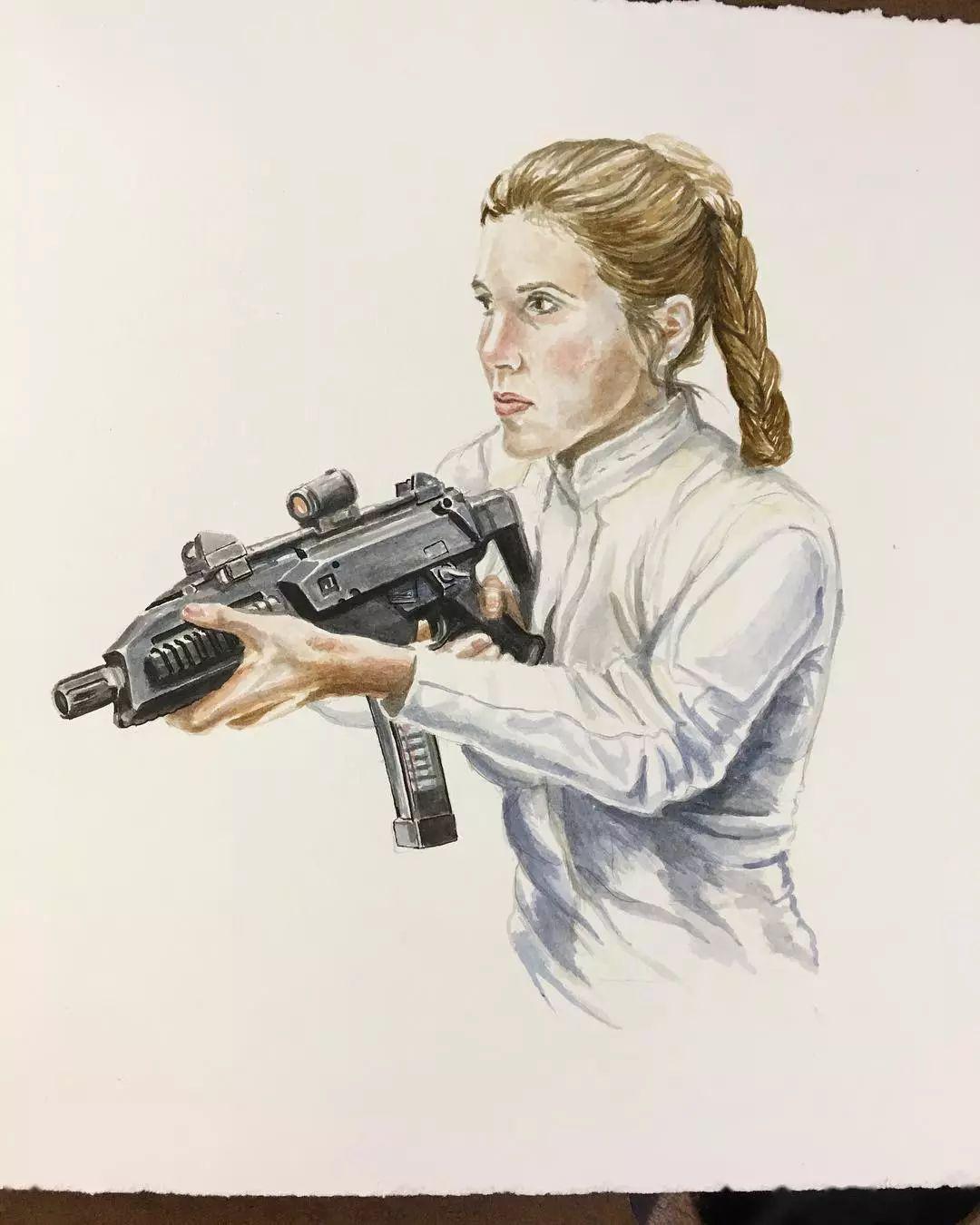 出神入化看看喜欢枪械的画师用铅笔画下的武器