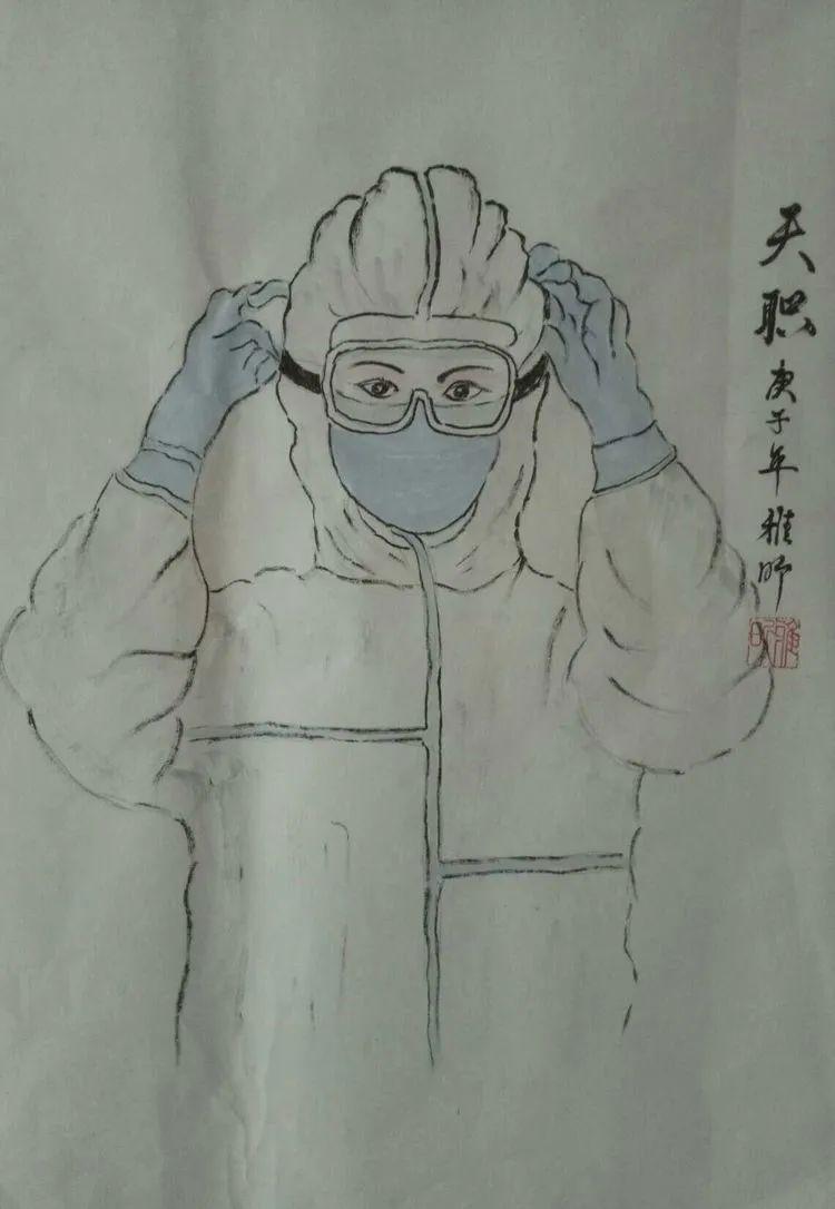 白衣天使素描图片全身图片