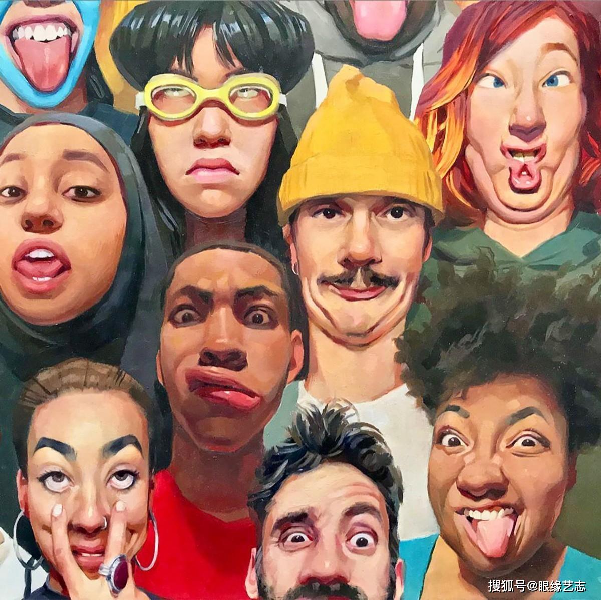 原创世界微笑日英国画家收集三千张笑脸只为创作一幅让你微笑的画