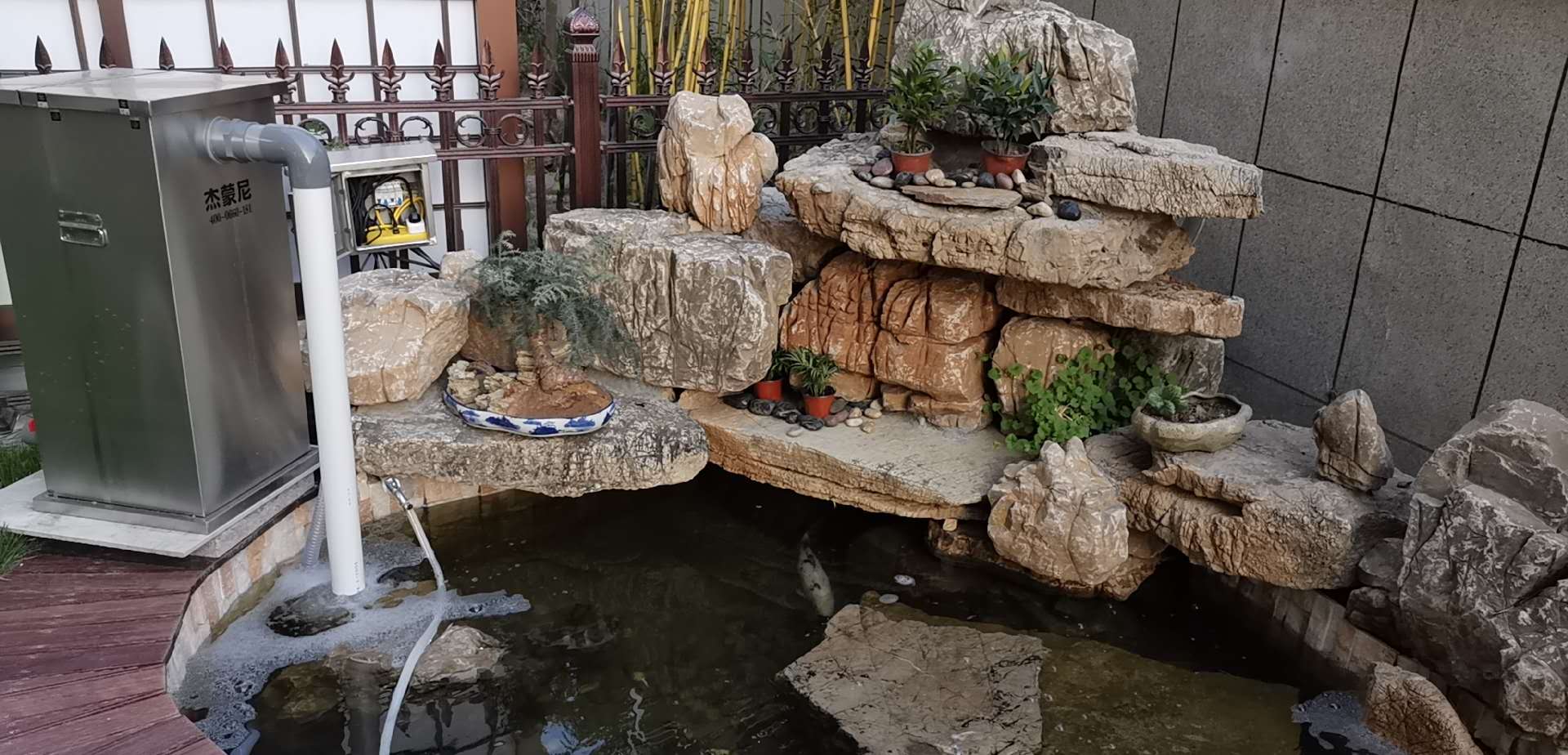 入手鱼塘净化器,还原水质让家中饲养的锦鲤更健康_鱼池