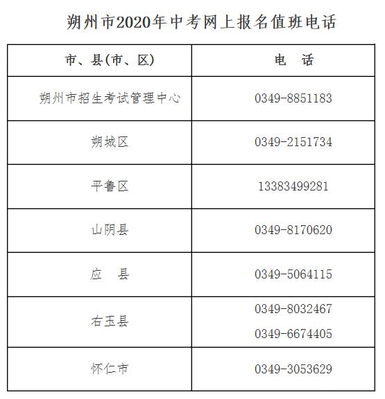朔州市2020年高中阶段教育学校招生考试网上报名公告