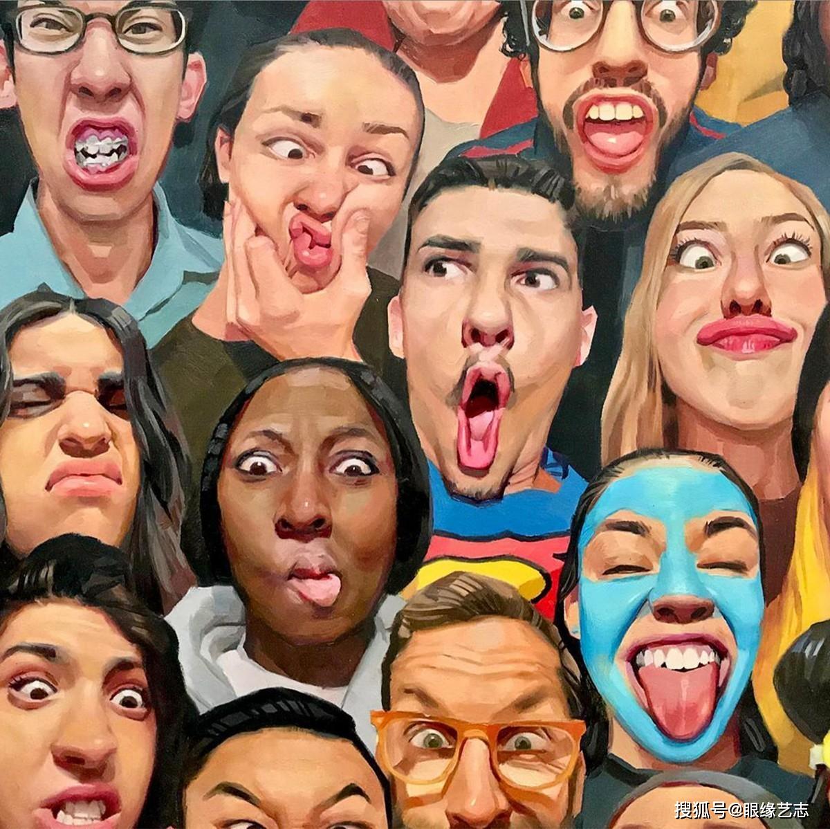 原创世界微笑日英国画家收集三千张笑脸只为创作一幅让你微笑的画