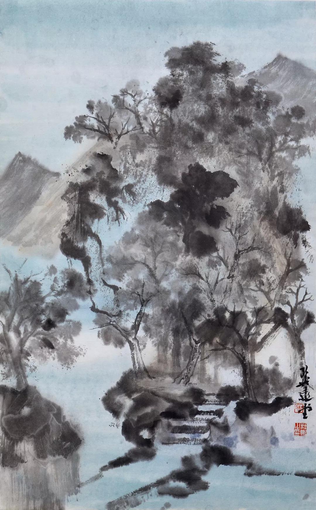 杜鹏山水丘山积卑杜鹏国画作品展
