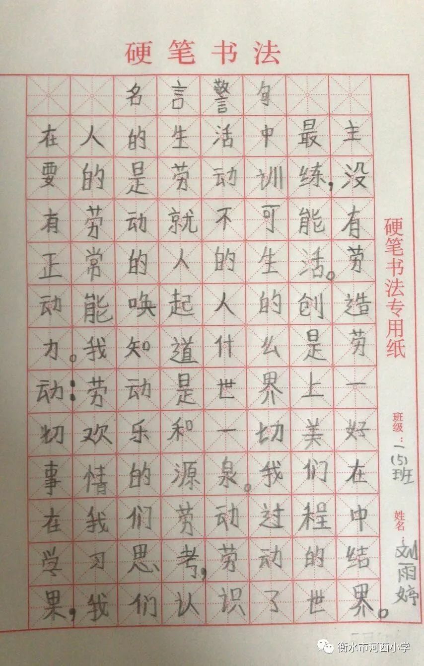 衡水市河西小学开展五一劳动节主题教育活动