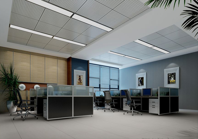 办公室吊顶使用穿孔吸音板原来也可以这么漂亮