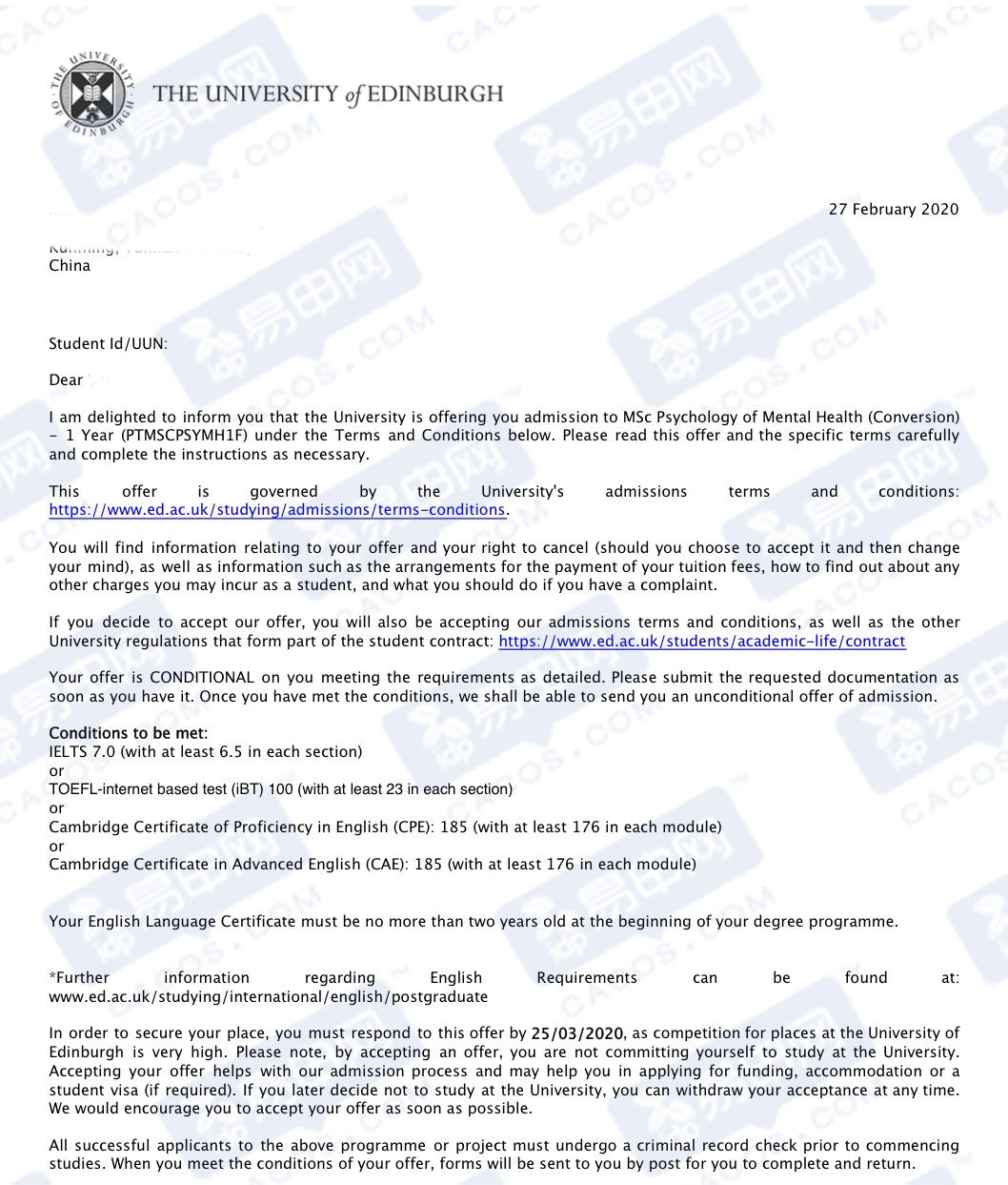 23 布里斯托大学offer2019.11.29 阿伯丁大学offer2019.11.