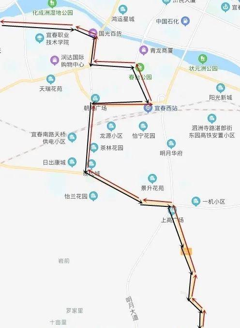 宜春25路公交车路线图图片