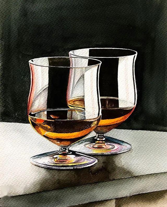 水彩玻璃的质感表现