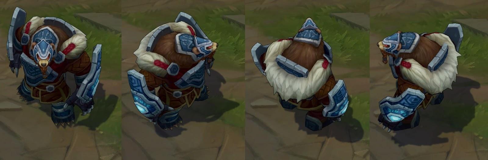 符文战熊这款皮肤是最符合重做后狗熊定位的一款,那就是浑身冒着闪电