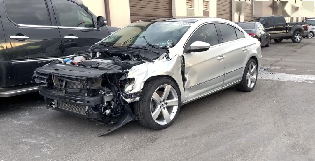 一台大众cc事故维修视频告诉你拆车件和配件之间区别