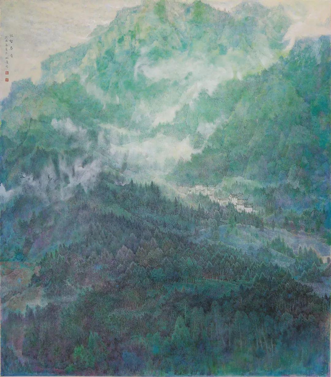 借母溪-200×100cm-纸本工笔-2019年刘坚湖南省湘乡市人毕业于湖南师