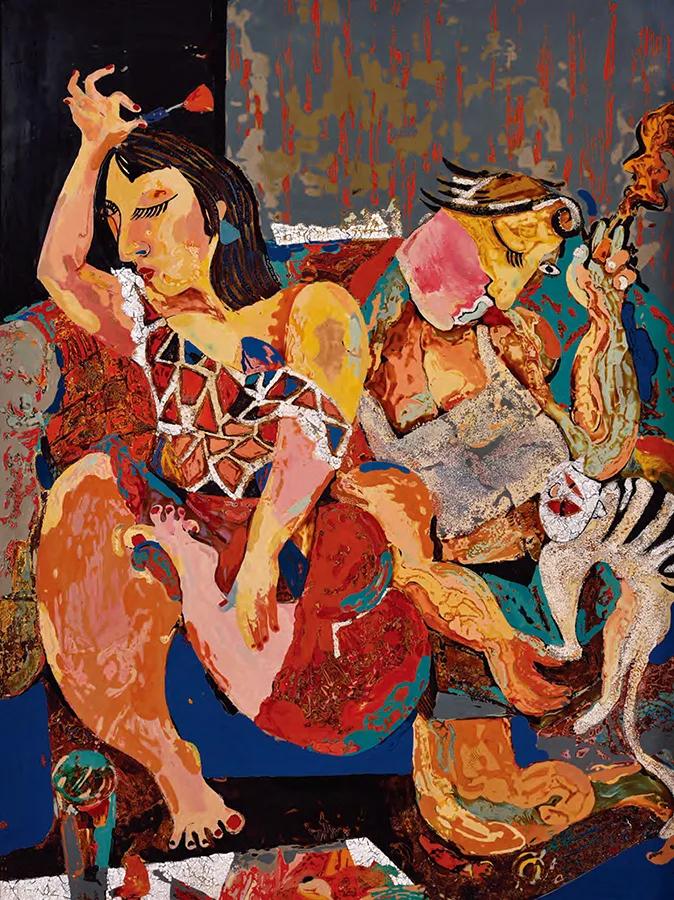 陈娜 漆画《岁月的褒奖》《致我的母亲》歌德尽管长时间没有向你问安