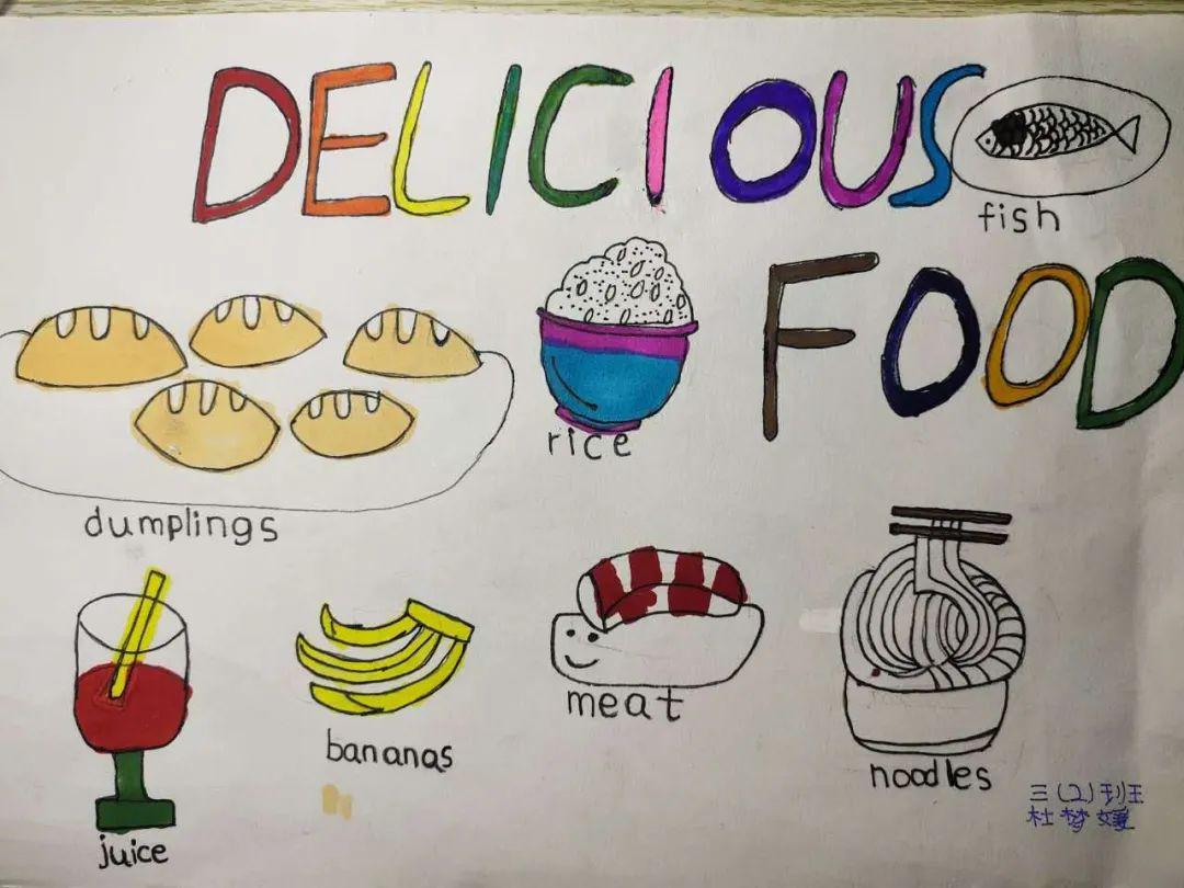 二年级英语食物手抄报图片