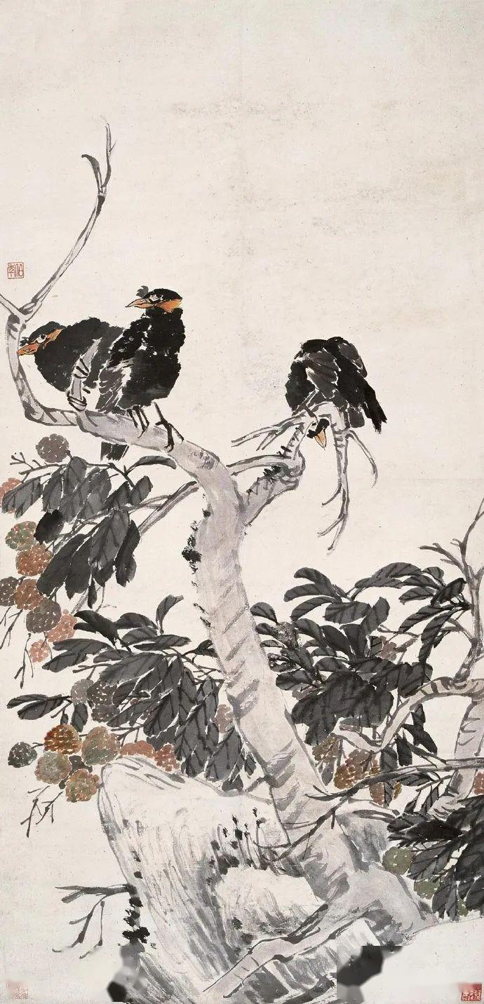 幽鳥鳴春任伯年花鳥作品欣賞