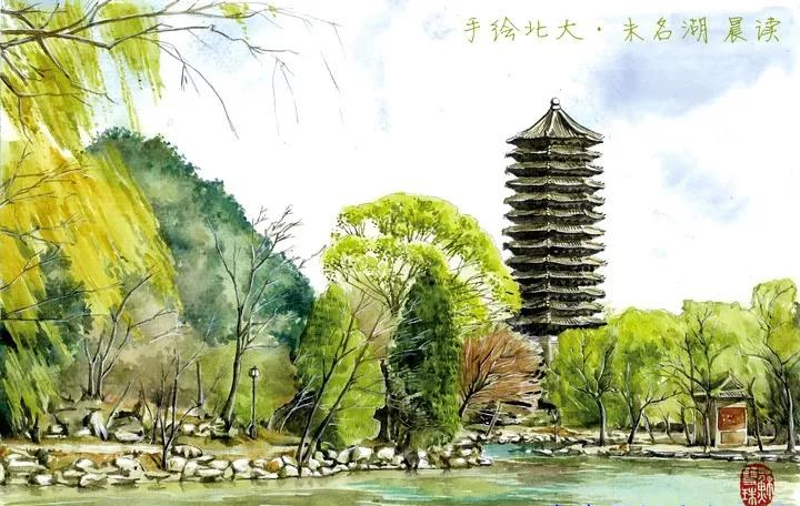 手绘北京大学送给每一个拥有北大梦的学子