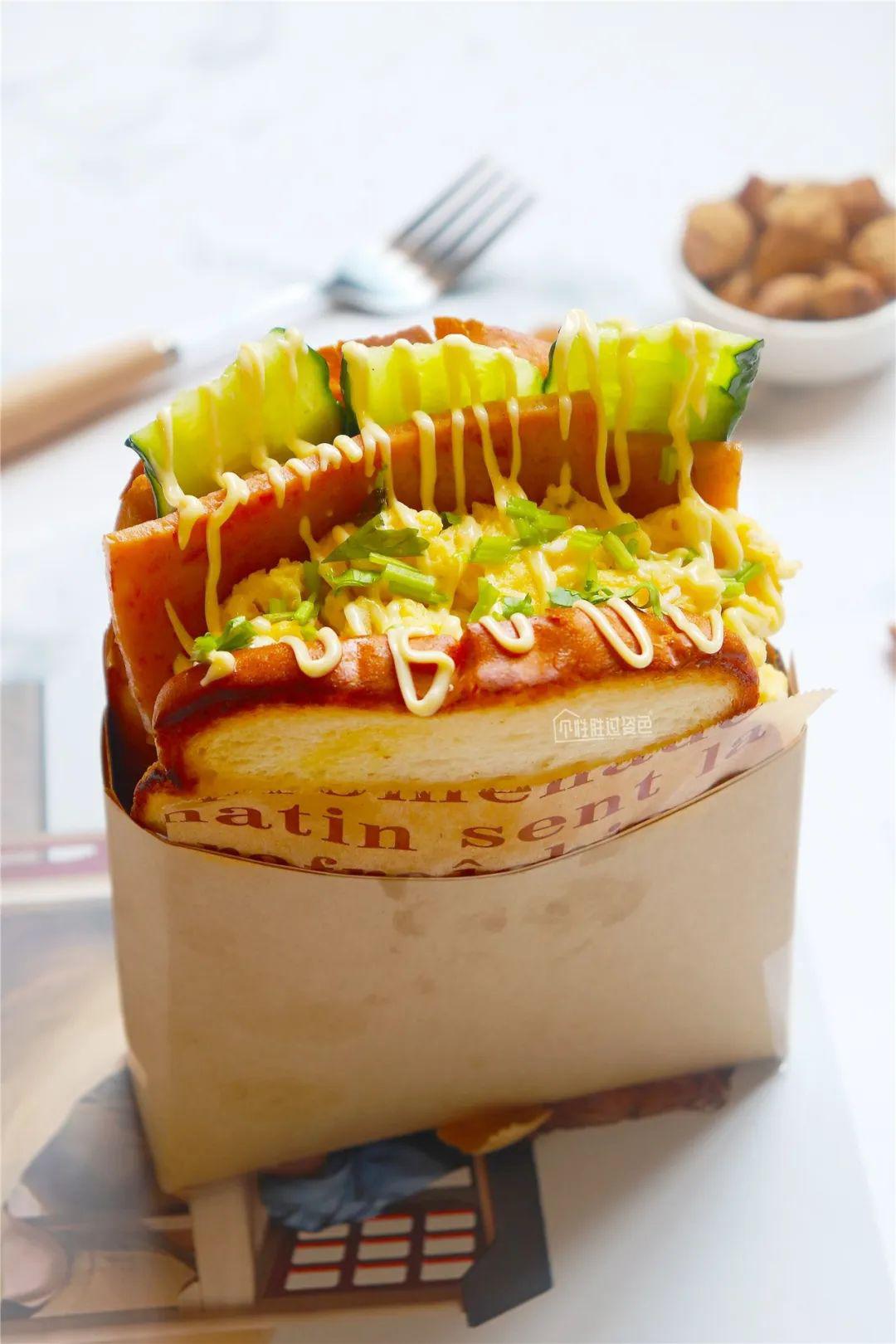 火遍韩国街头的厚蛋三明治做法超简单推荐给大家赶快试试吧