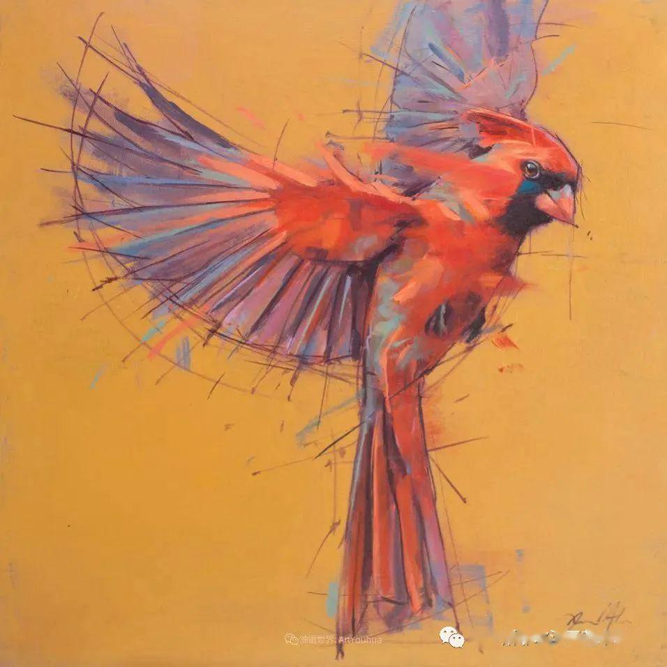 英国艺术家杰梅尔·阿基布《小鸟》系列油画作品欣赏