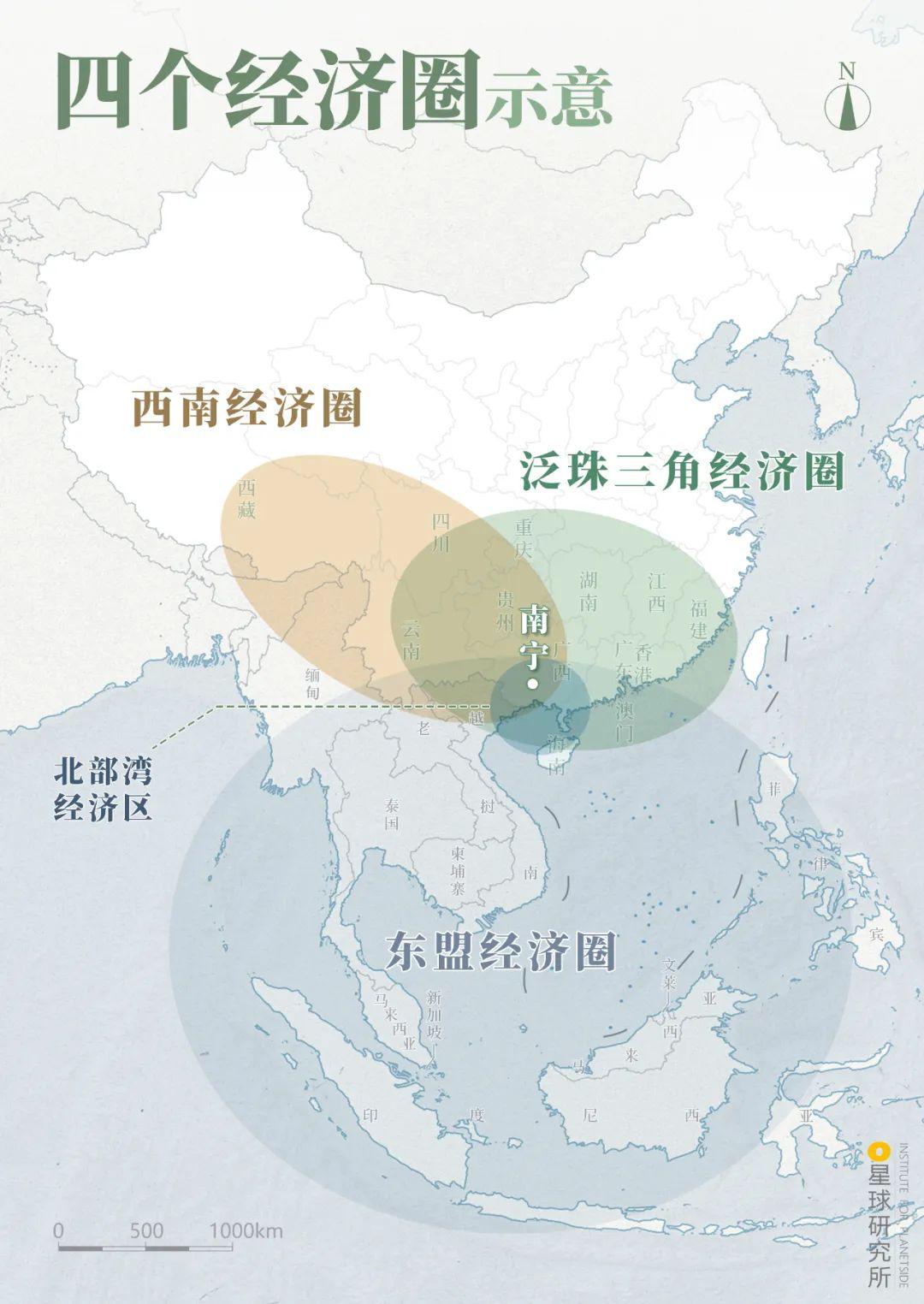 经济圈枢纽示意 制图@陈景逸&郑伯容/星球研究所