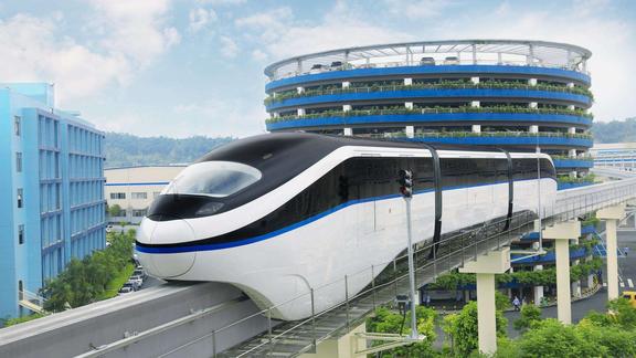 厉害了中国首条云轨列车在银川通车100自主知识产权