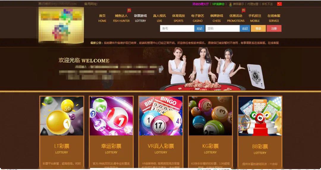 跨境网络赌博网页界面