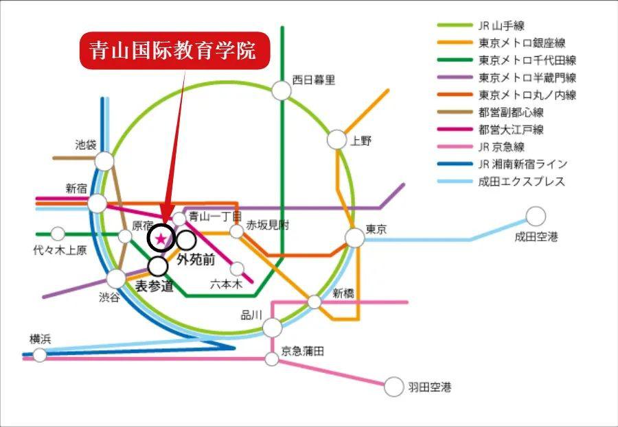 位于东京流行中心表参道入管局认定的优良语言学校青山国际教育学院