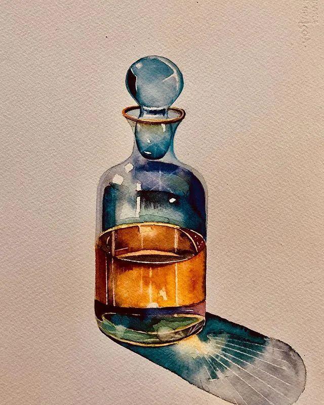 水彩玻璃的质感表现