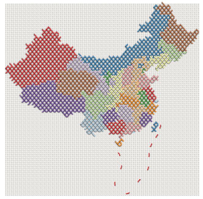 母亲节giser送给妈妈一幅十字绣风格的地图吧