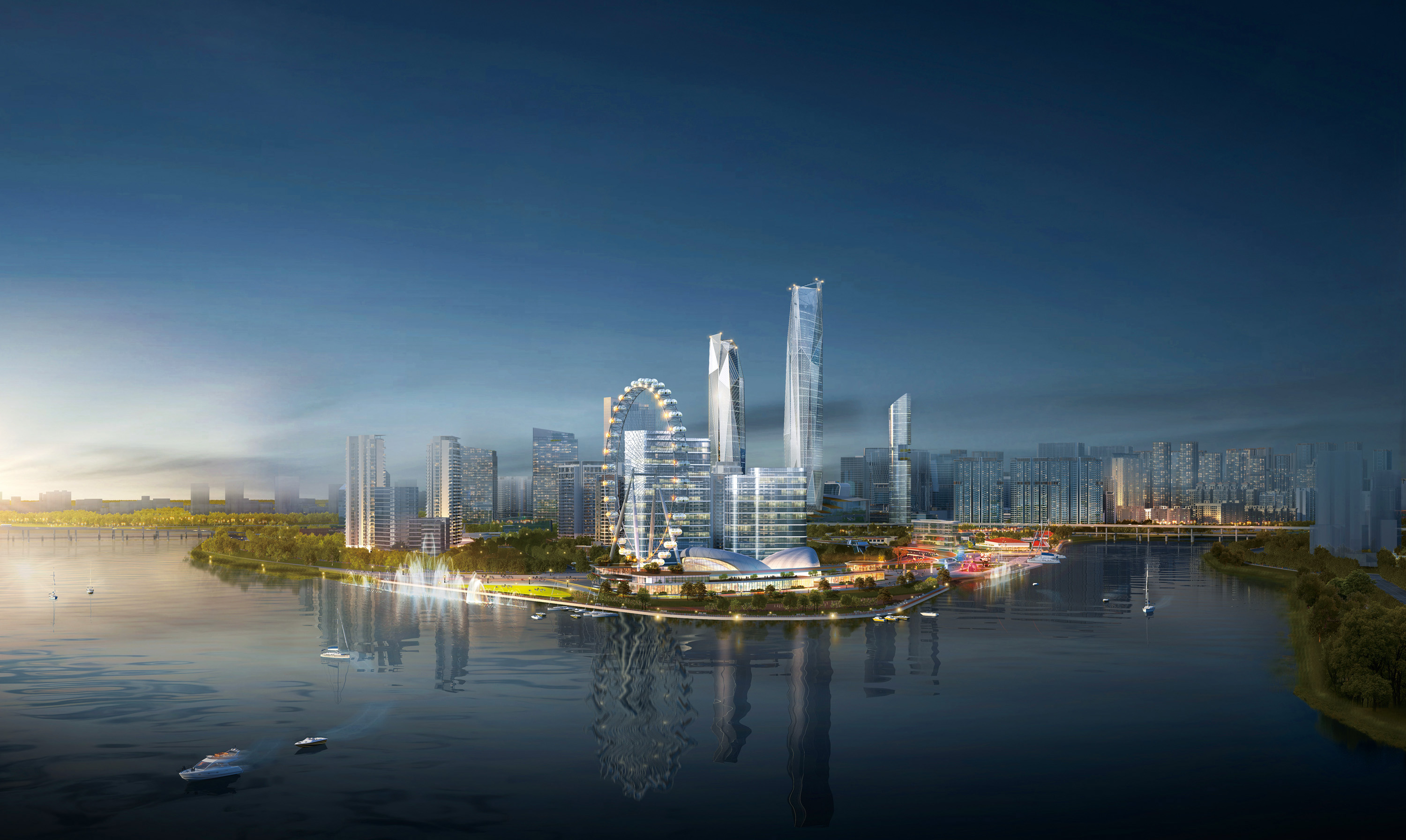 大坦沙岛更新改造效果图针对岛上长期存在"散乱污""三小场所"消防安全