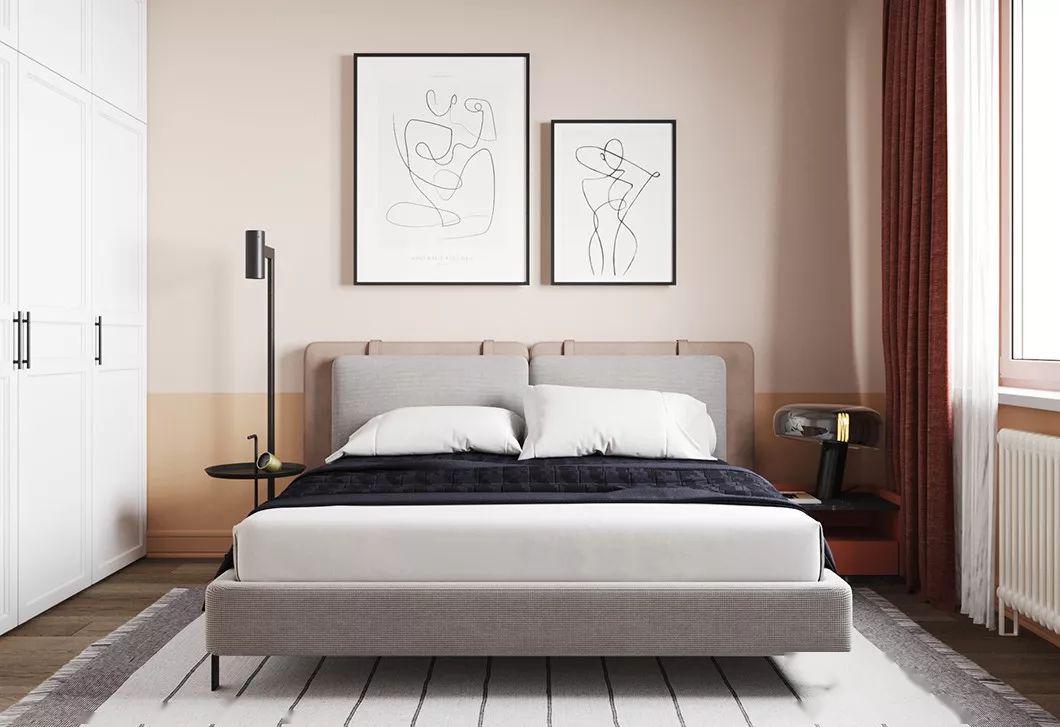 舒适惬意之家,将暖色的墙面及木色结合在一起,细腻的质感营造的是空间