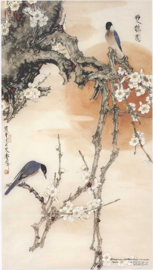 王道中工笔花鸟春意盎然