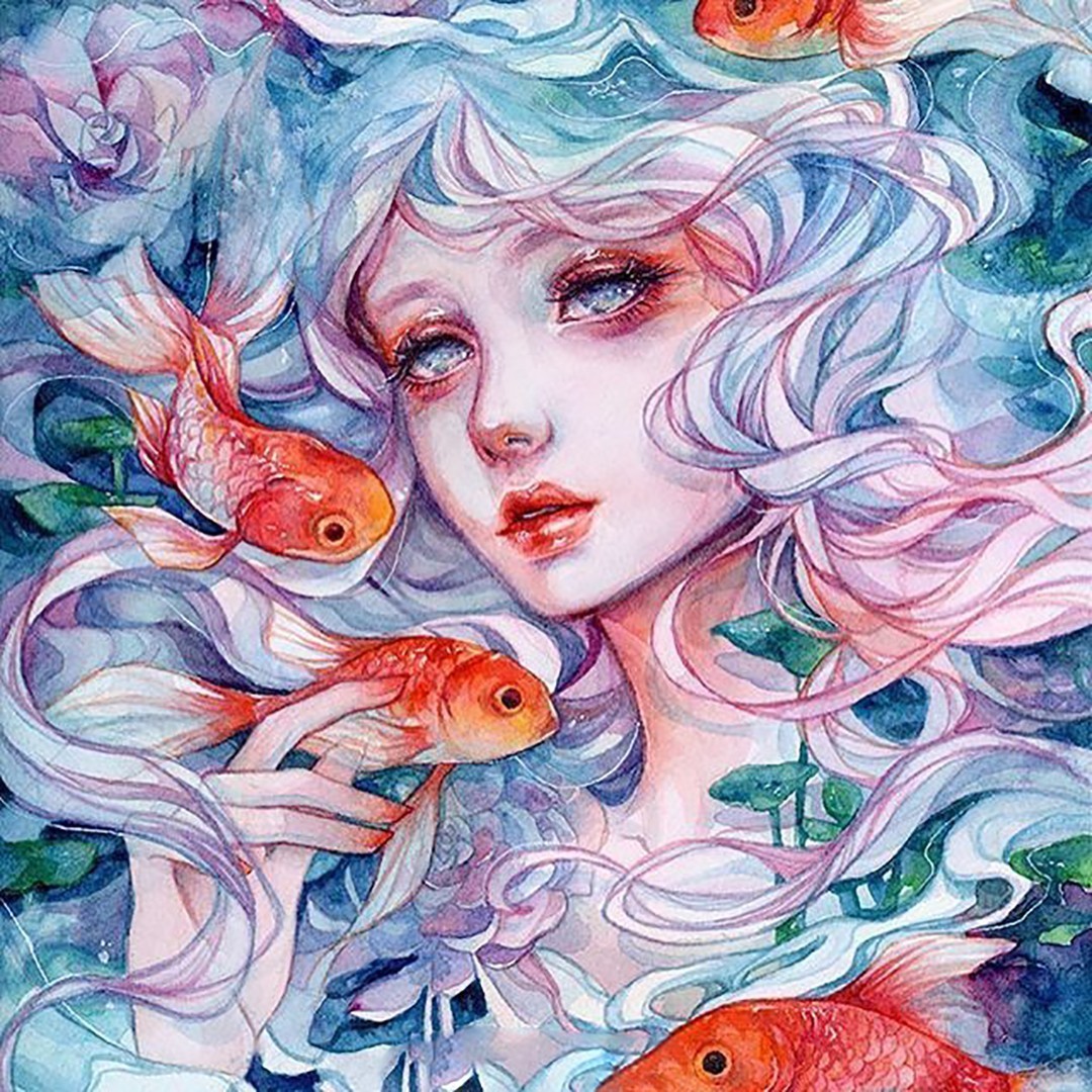 梦幻的水彩插画