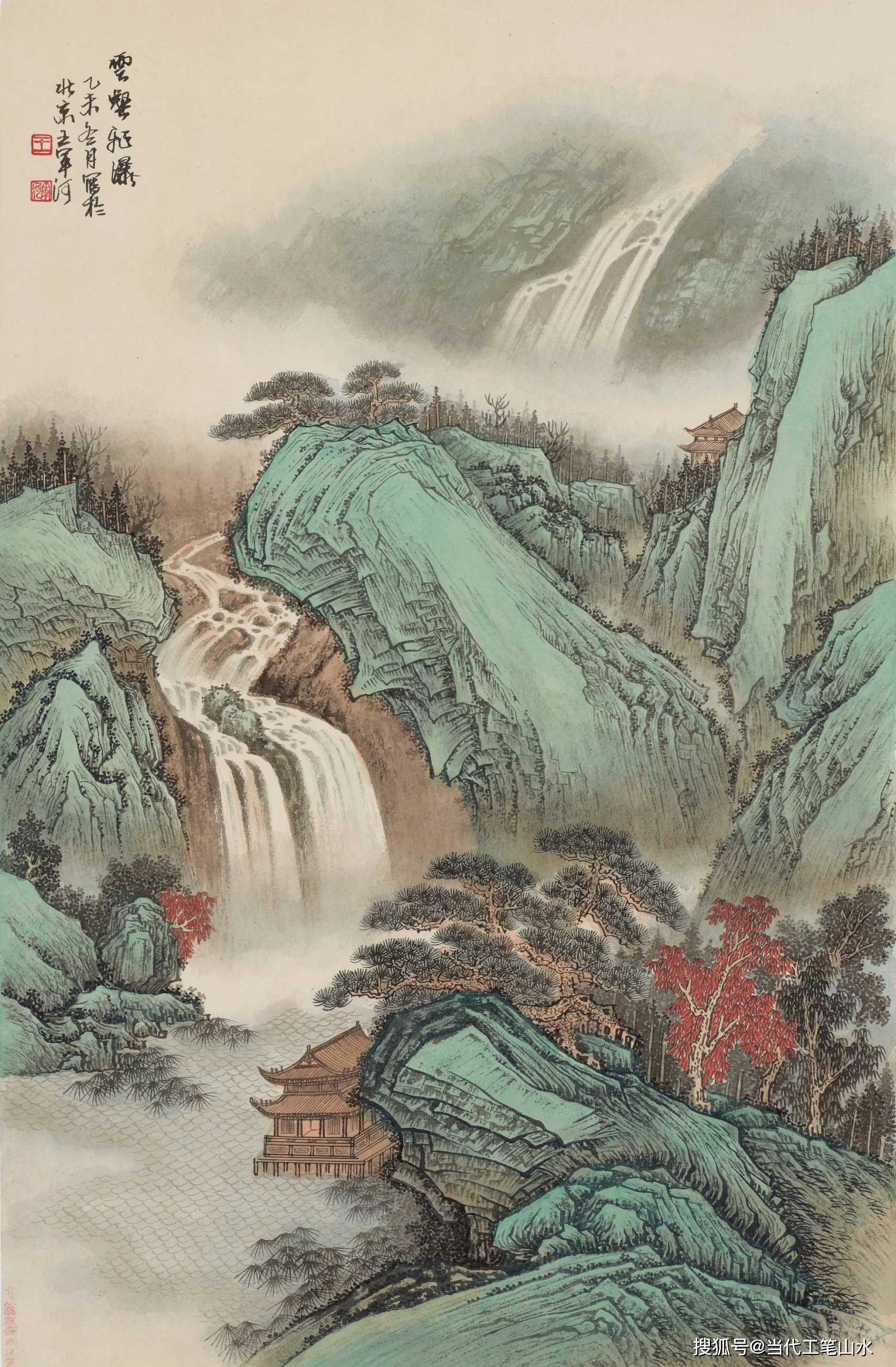 这位当代青绿山水画家厉害了值得收藏