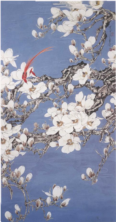 王道中工笔花鸟春意盎然