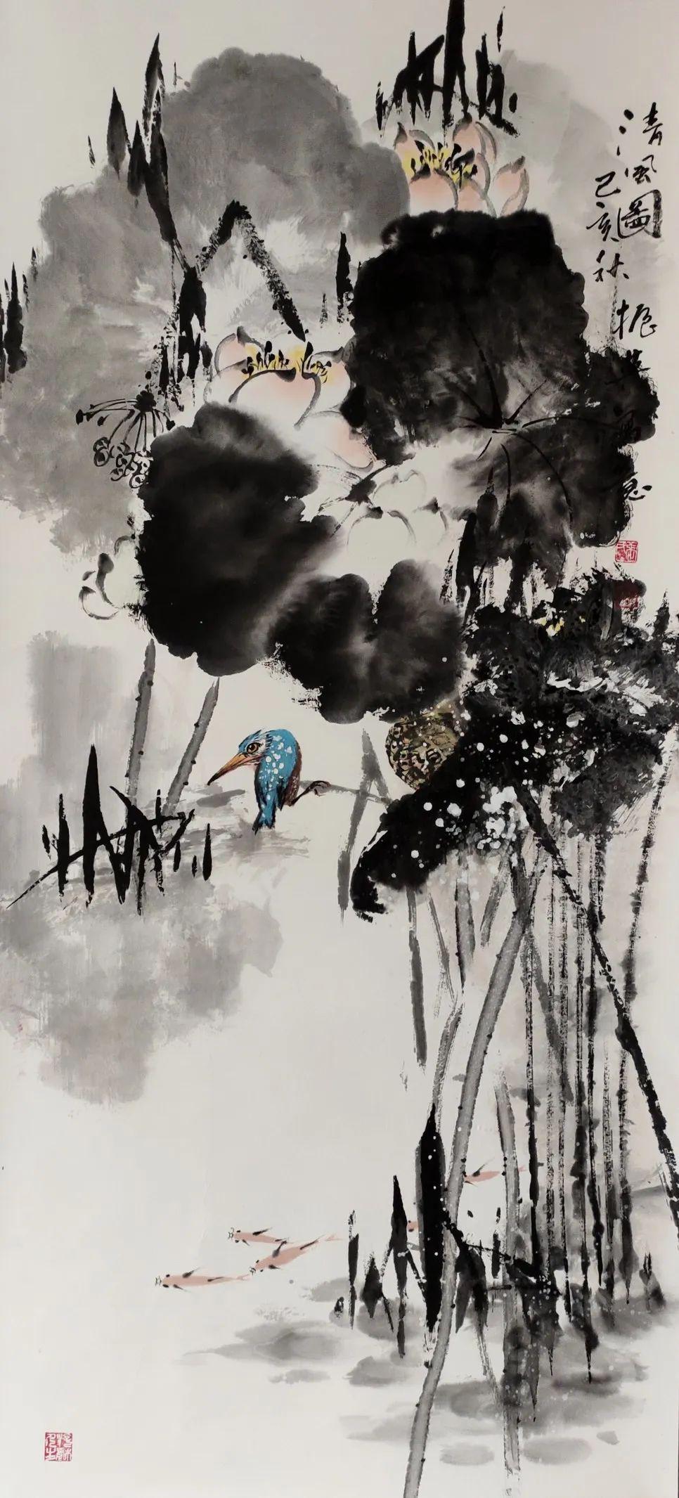 张振英 《清风图》张红薇 《水乡人家》姜萍《云山清新》孙桂兰《富贵