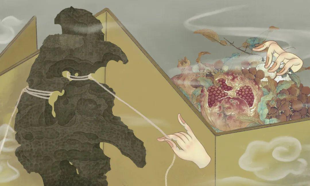 95王钰嫣《玫瑰与杜鹃》40*50cm*2幅绢本设色2020年指导教师:王晓彤