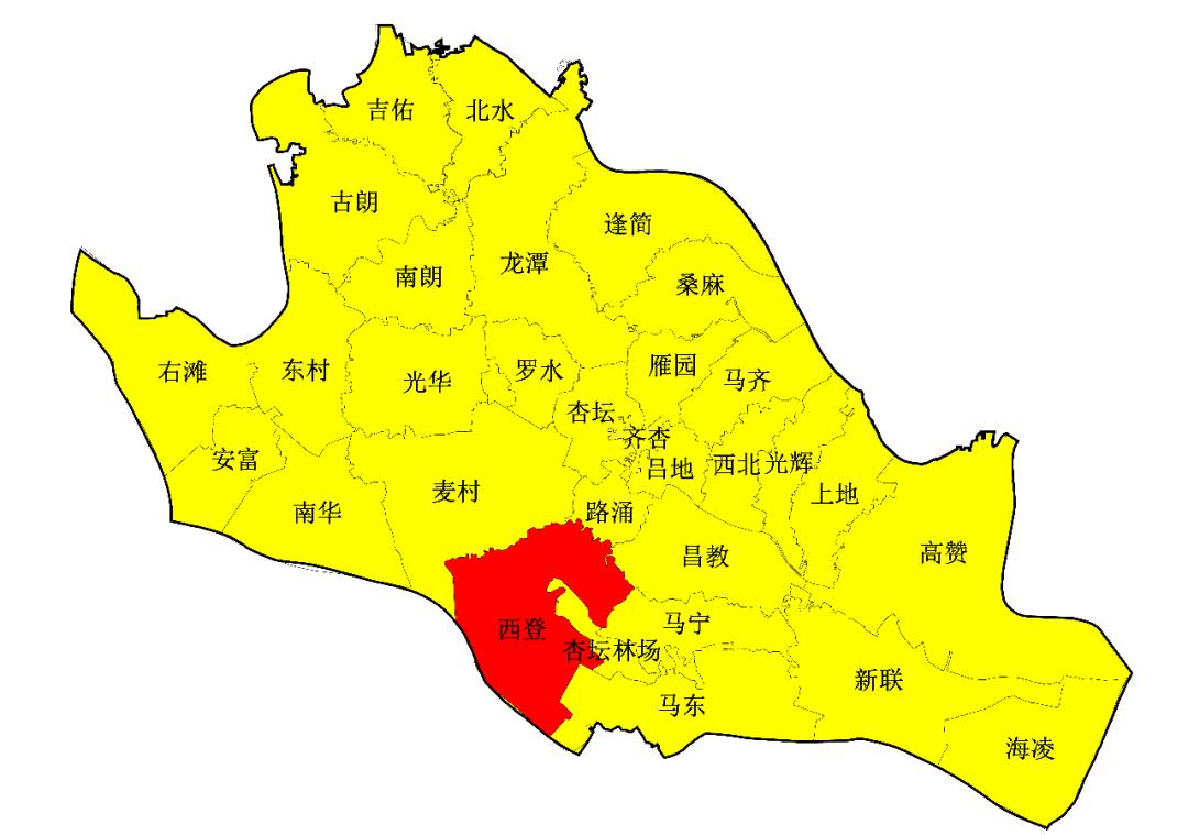 43平方公里,下设文明,大镇,广安,兴隆,大巷,华联,文兴,文星,龙头,水利