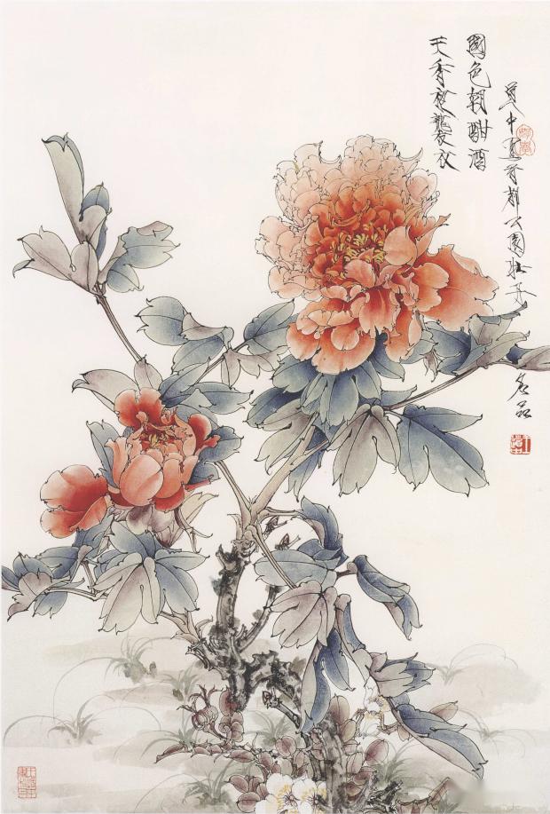 王道中工笔花鸟春意盎然